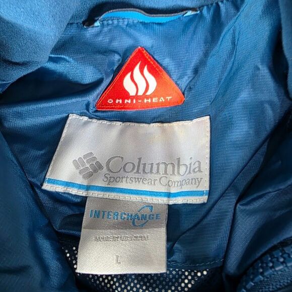 Columbia Interchange Omni-Tech Omni-Heat Jacket Men's Large Full Zip Hooded Blue - Picture 6 of 15